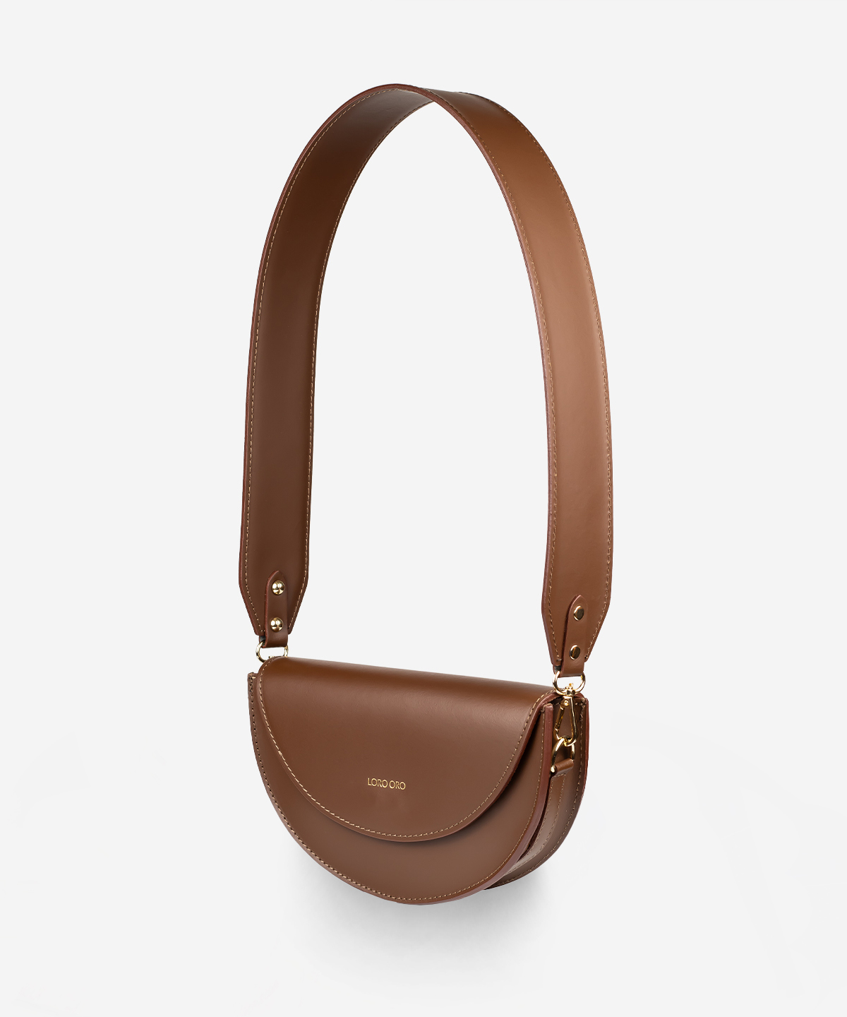 MOON SADDLE BAG ESPRESSO GOLDEN TOUCH | Loro Oro